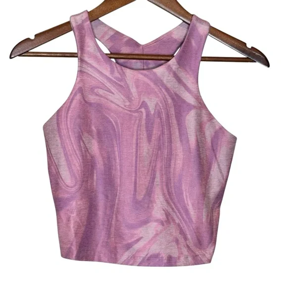 (Sold) Beyond Yoga Softmark Focus Cropped Tank in Chai Iris Melt Size Medium - Picture 1 of 8